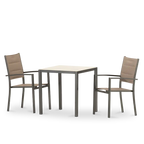 Mesa fixa fixa 70×70 e 2 cadeiras jardim marrom - Tóquio