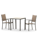 Mesa fixa fixa 70×70 e 2 cadeiras jardim marrom - Tóquio