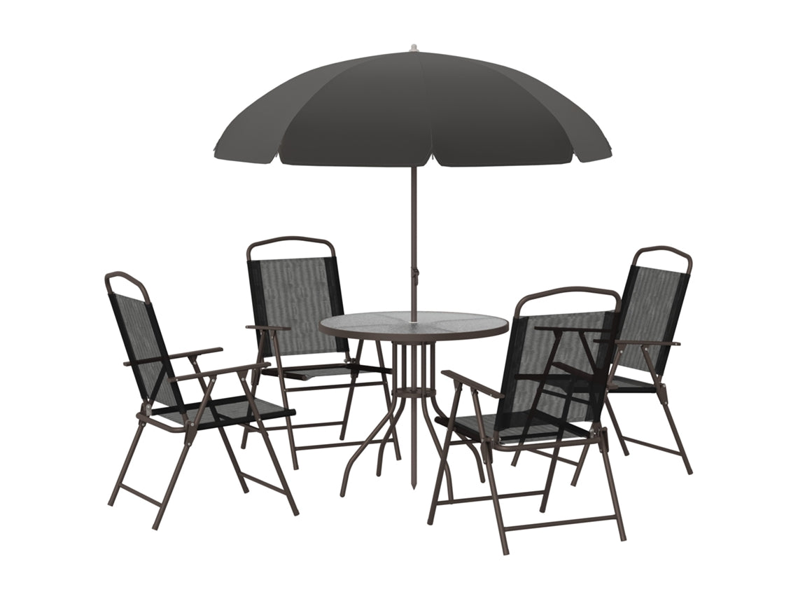 Conjunto de Móveis de Jardim Aço e Poliéster cor Negro 80x80x69.5 cm O